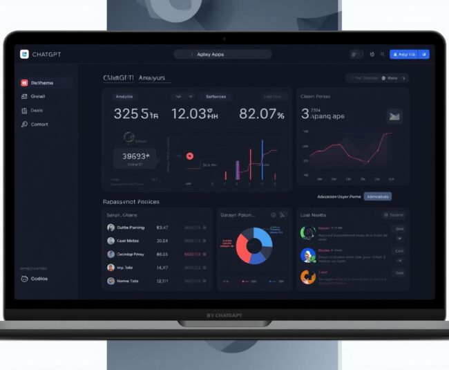 ChatGPT interface with embedded analytics and app features, showcasing modern UX design for 2025